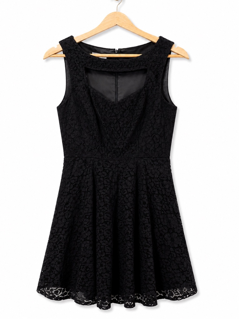 Donna Morgan Black Lace Fit & Flare Cocktail Dress Size 8